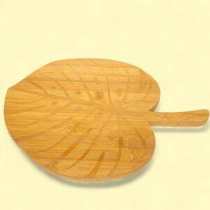 Beachly Monstera Leaf Bamboo Charcuterie Board Tropical Serving Tray Boho Decor